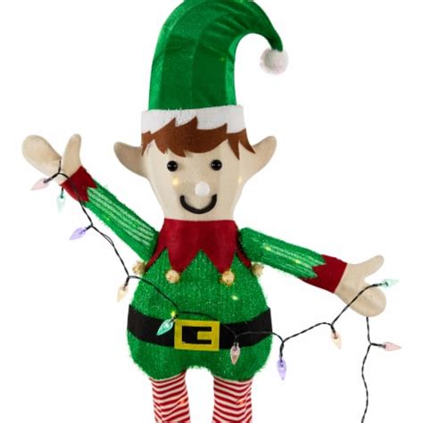 Northlight Led Lighted Elf Holding Christmas Lights Outdoor Yard