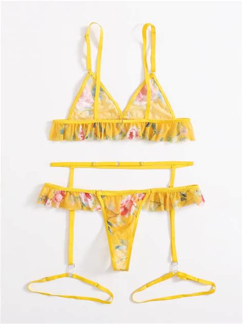 Pcs Sexy Lace Cute Floral Thong Panties Bra Set Underwear Panties Lingerie Sexy G String Girls