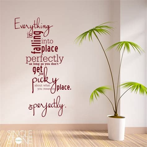 Everything Is Falling Into Place Vinyl Wall Decal Quote Custom Etsy