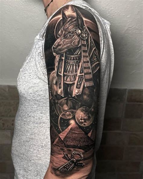 Anubis Egyptian Tattoo Sleeve