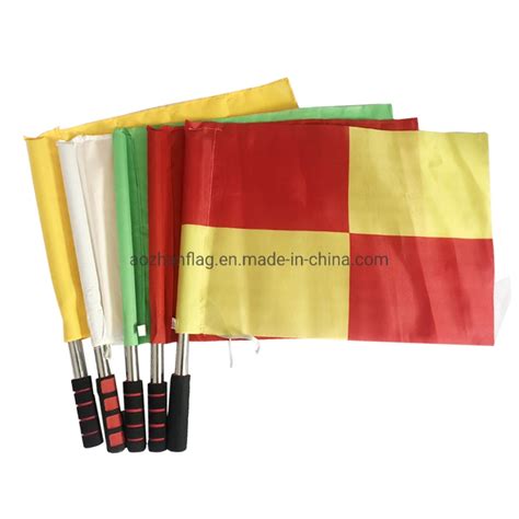 Soccer Linesman Referee Flags Football Referee Flags Metal Pole Foam