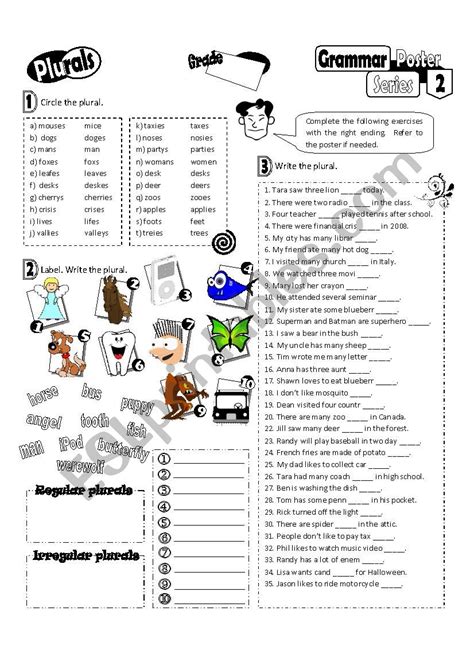 Grammar Poster Series 02plurals Fully Editable Key Esl Worksheet By Melahel7