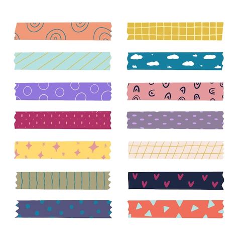 Premium Vector Hand Drawn Washi Tape Collection