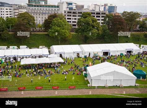 View Over The Great British Cheese Festival Site In Grounds Of Cardiff