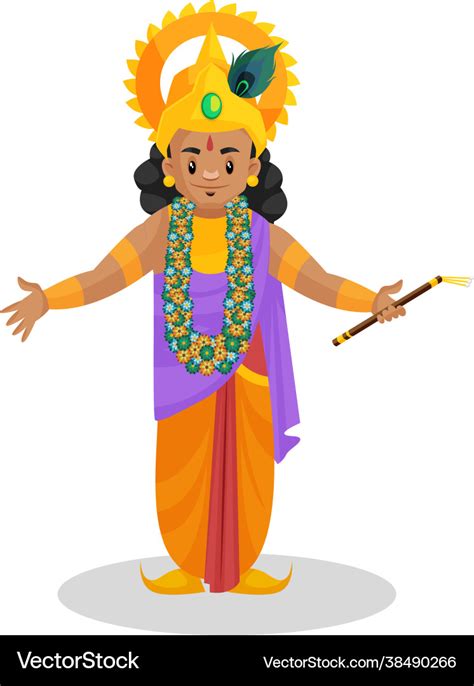 Lord Krishna Cartoon Character Royalty Free Vector Image