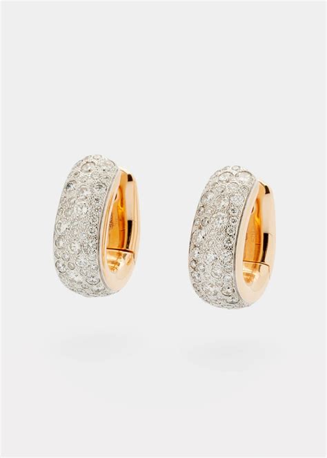 Pomellato Iconica K Rose Gold Diamond Huggie Earrings Editorialist