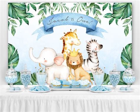 Safari Backdrop Jungle Backdrop Safari Party Wild One Boy 1st