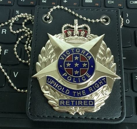 Australian Victoria Police Retired Badge Uphold The Right