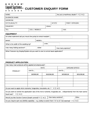 Customer Inquiry Form Template DocTemplates