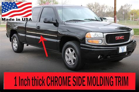 Flexible Chrome Side Door Molding Rocker Panel Trim Kit For Sierra