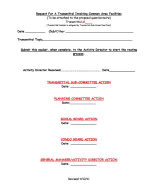 Fillable Online Transmittal Proposal Routing Form Fax Email Print