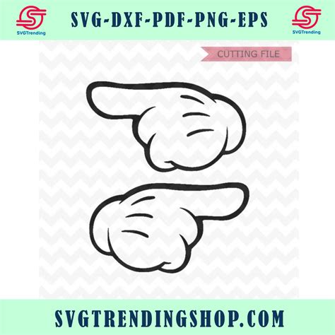 Mickey Mouse Hands Svg Minnie Mouse Hands Pointing Svg And Png Instant