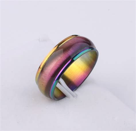 Anodized Rainbow Beveled Ring Gay And Lesbian Lgbt Pride Jewelry