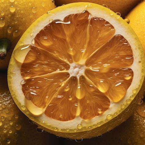 Premium Photo Close Up Of Orange Slices With Water Drops On A Dark