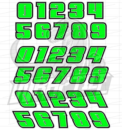 Racing Fonts Number Collection 19 Wraptile Shop