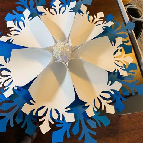 Large Paper Snowflakes Template Diy Giant Paper Flowers Christmas Decor Snowflake Svg Frozen