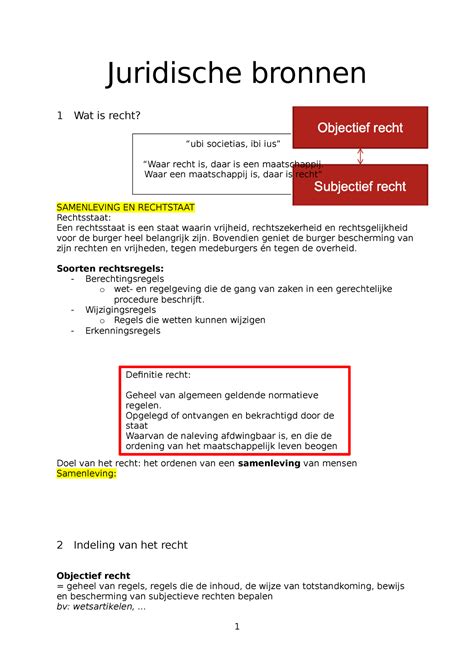 Juridische Bronnen Samenvatting Juridische Bronnen 1 Wat Is Recht