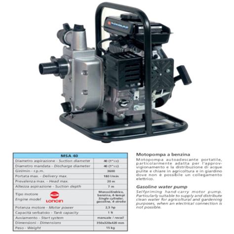 Motopompa A Benzina Msa Airmec Agrifarm