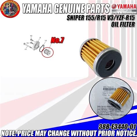 SNIPER 155 R15 V3 YZF R15 OIL CLEANER ELEMENT ASSY YGP GENUINE 38B