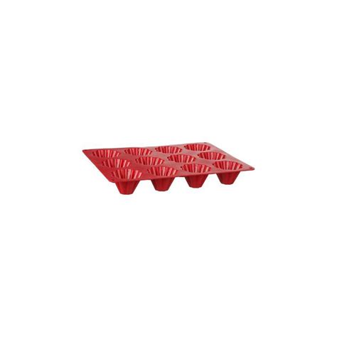 Moule 12 Briochettes Silicone silipro 32cm Rouge à Prix Carrefour