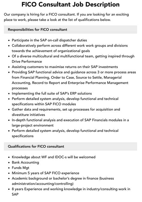 What Are The Roles And Responsibilities Of Sap Fico Consultant