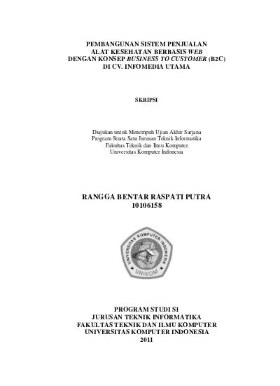 Pembangunan Sistem Penjualan Alat Kesehatan Berbasis Web Dengan Konsep Business To Customer B2c