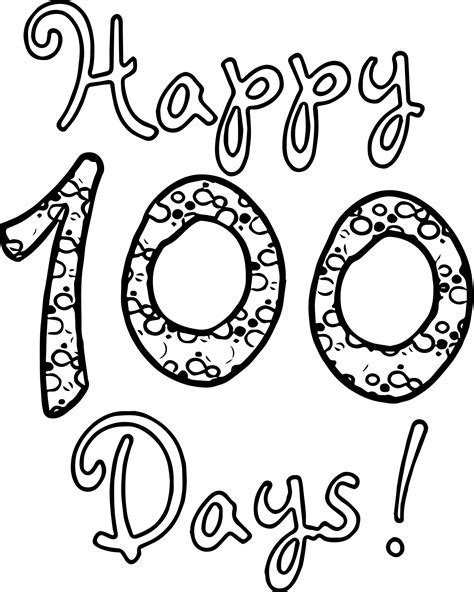 Happy 100th Day Of School Coloring Page Printable Color