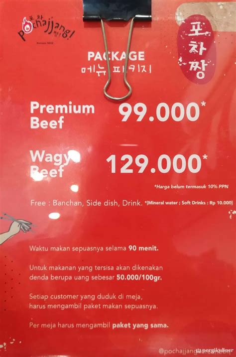 Selalu Diperbarui Menu Pochajjang Korean Bbq Pantai Indah Kapuk