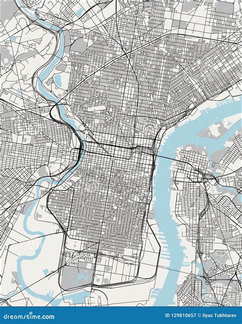 Mapa De La Ciudad De Philadelphia Pennsylvania Los E E U U Stock De