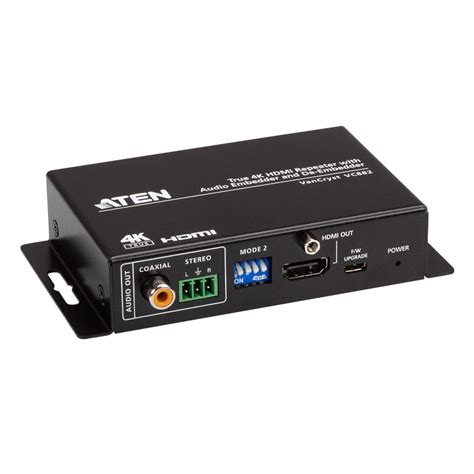 Aten Vc True K Hdmi Repeater With Audio Embedder And De Embedder