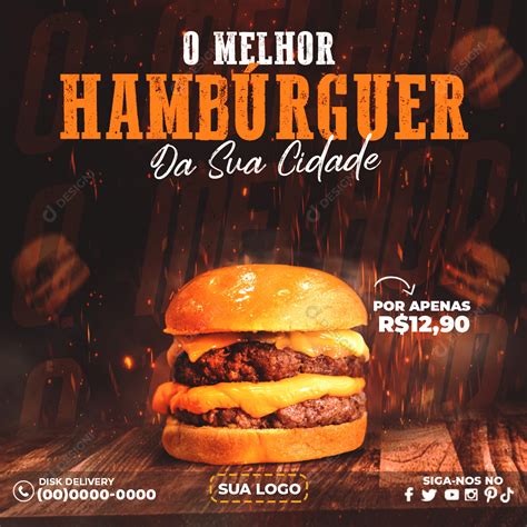 Hamburgueria O Melhor Hambúrguer da Sua Cidade Social Media PSD