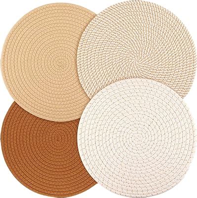 Amazon Inch Fall Round Cotton Placemat Set Of Boho Placemats