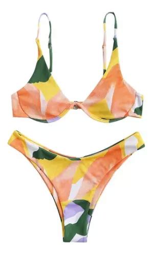 Traje De Ba O De Bikini Tanga Corte Alto Con Tirantes Mujer Meses Sin Inter S