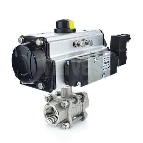 Pneumatic Actuated Economy 3 Piece Stainless Steel Ball Valve Valves