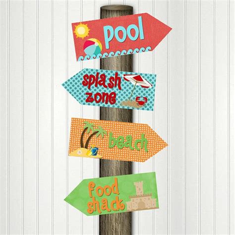 Pool Party Banner Pool Signs Swim Party Beach Party Summer Etsy