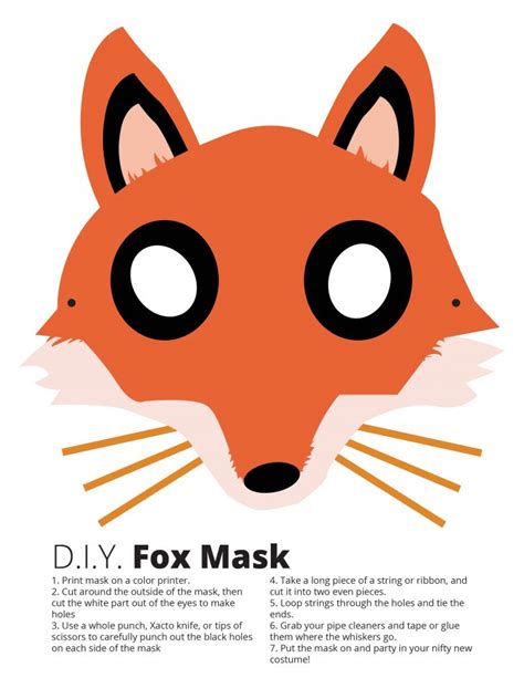 Fox Mask Template - Thoitranghiep – Clipart - Free Printable Fox Mask ...