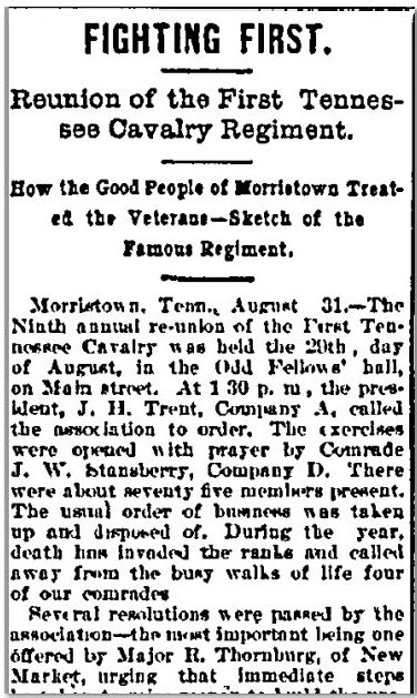 Civil War Find The Fighting” 1st Tennessee Cavalrys Reunion