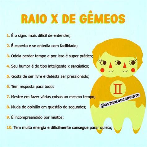 Raio X De Gêmeos ♊ Gostou Compartilha Com Os Amigos Esse Post Beijos