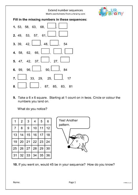 Extend Number Sequences Number And Place Value By URBrainy