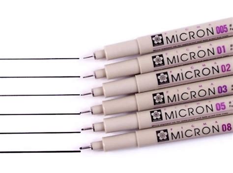 Sakura Micron Fineliner Versch St Rken Schwarz