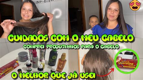 CUIDADOS O CABELO COMPREI PRODUTINHOS PARA O MEU CABELO USEI