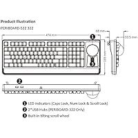 Perixx Periboard 322 Wired Mechanical Trackball Keyboard With 2 Hubs 2