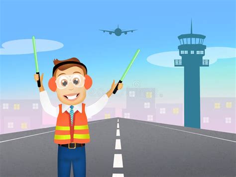 air traffic controller stock illustration illustration  holding