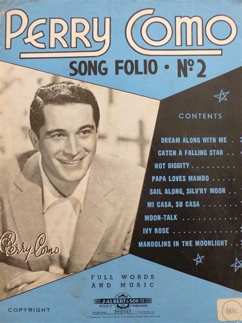 Vintage Sheet Music Perry Como Song Folio No Copyright New Etsy