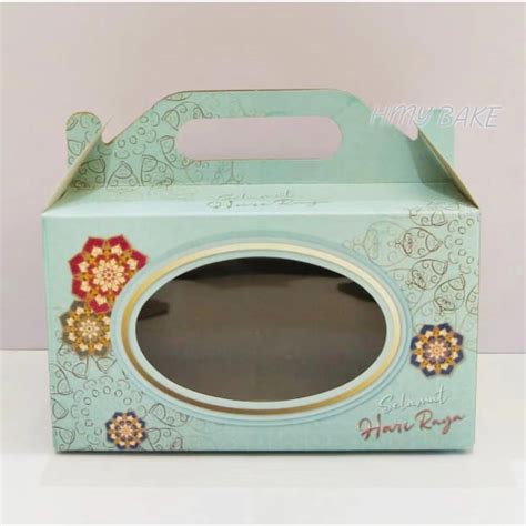 Hari Raya Box Kotak Hari Raya Gift Box With Handle Snowflake Nougat