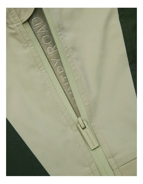 Country Road Zip Rain Jacket In Olive Myer