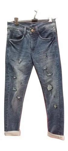 Denim Blue Mens Comfort Ripped Jeans Waist Size At Rs Piece