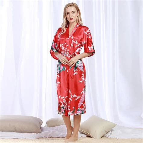 Japanese Kimono Kimonos 2019 Satin Bath Robes Sexy Femme Sexy Bathrobes