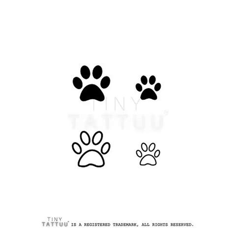 Paw Print Temporary Tattoo Set Etsy UK