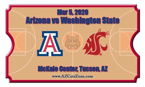 Arizona Wildcats Vs Washington State Cougars Basketball Tickets Az Cats Zone